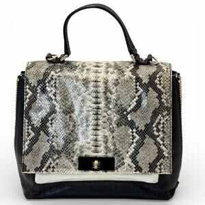 Kate Spade Laurel Satchel Magnolia Park Black Snakeskin Leather Shoulder Bag